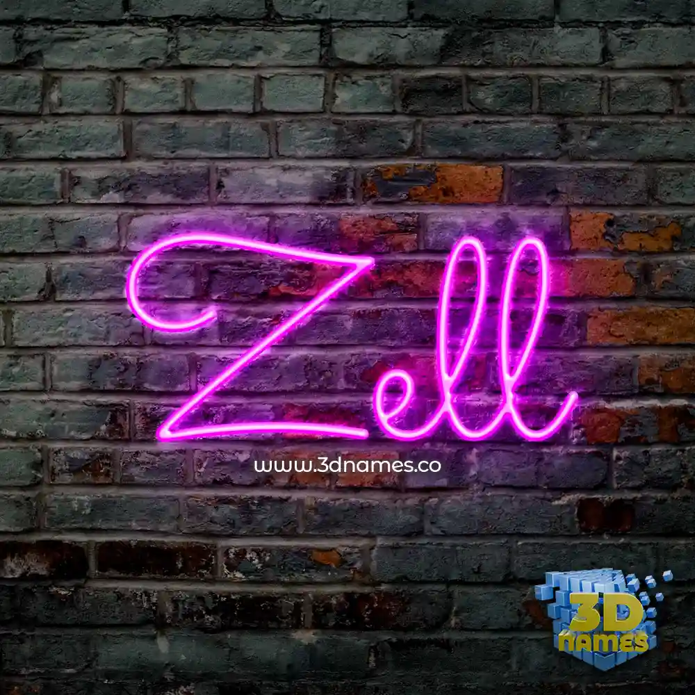 zell in Pink Neon style - 3D name wallpaper