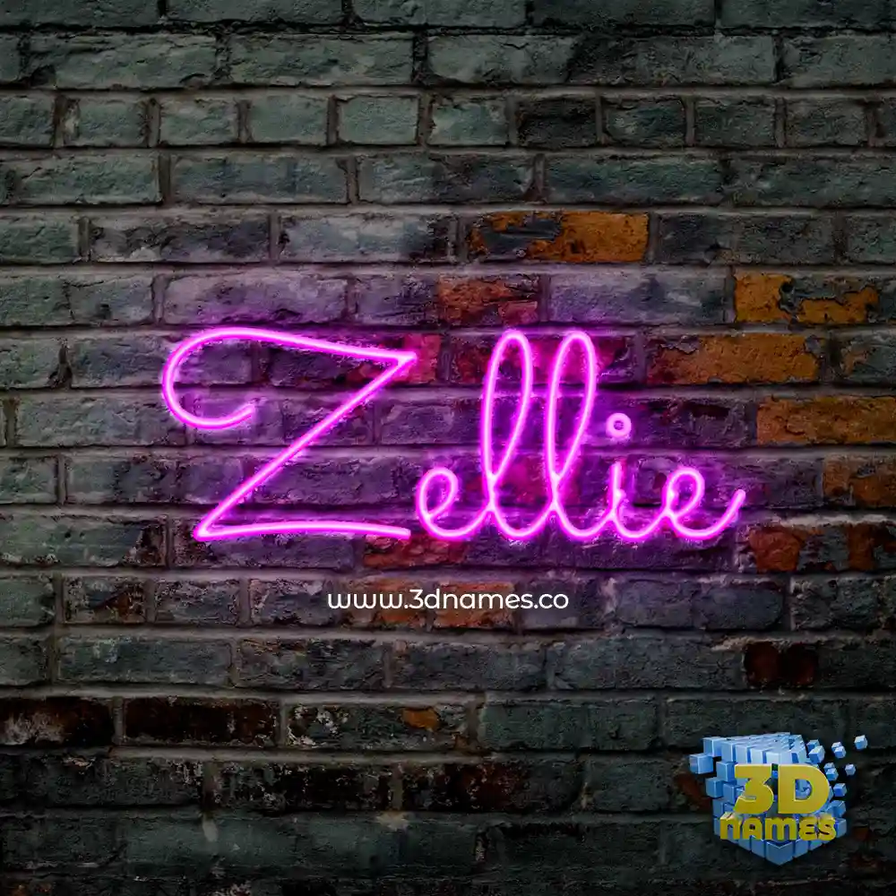 zellie in Pink Neon style - 3D name wallpaper