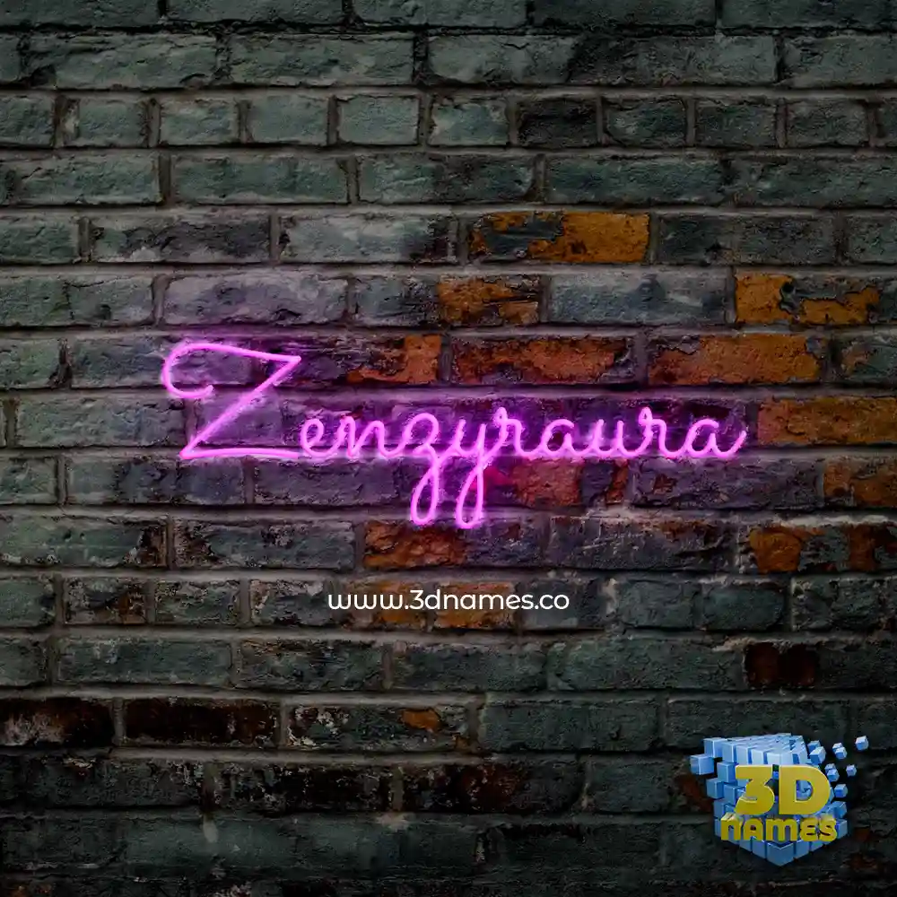 zenzyraura in Pink Neon style - 3D name wallpaper