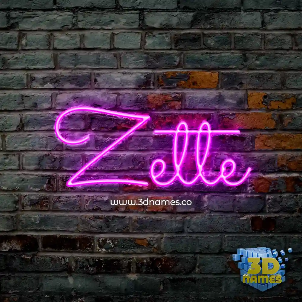zette in Pink Neon style - 3D name wallpaper