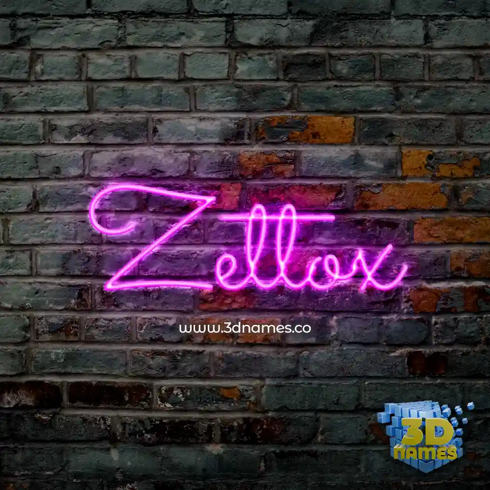 zettox in Pink Neon style - 3D name wallpaper