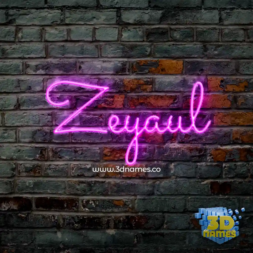 zeyaul in Pink Neon style - 3D name wallpaper