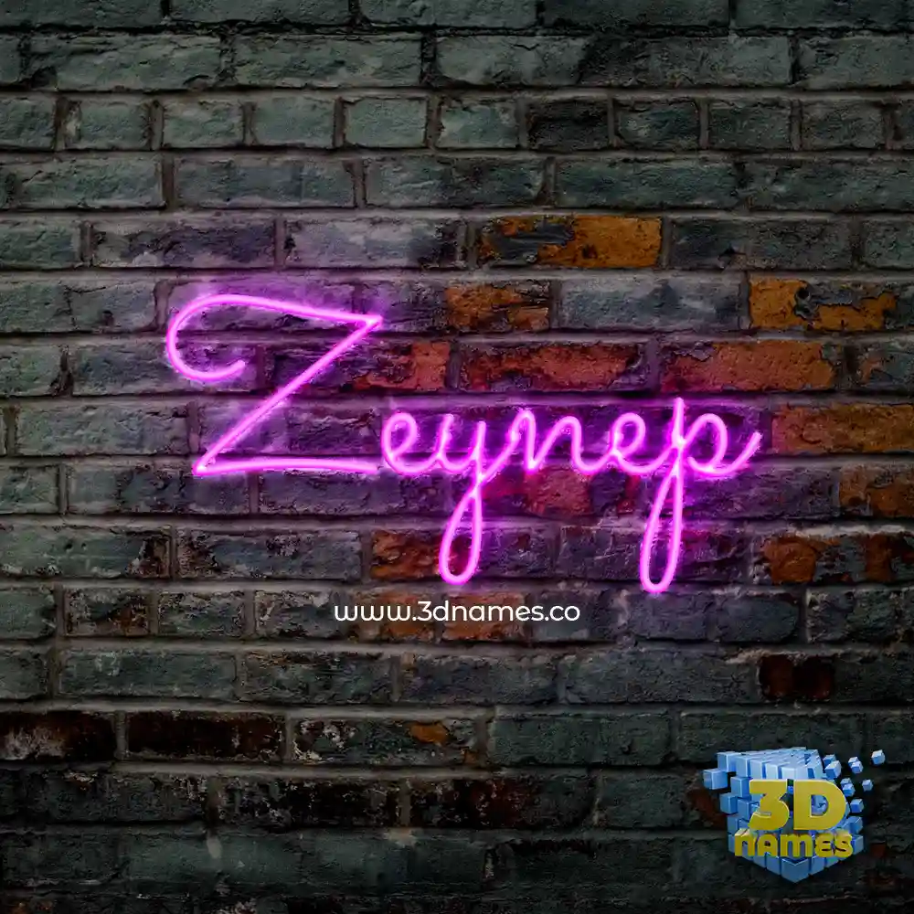 zeynep in Pink Neon style - 3D name wallpaper