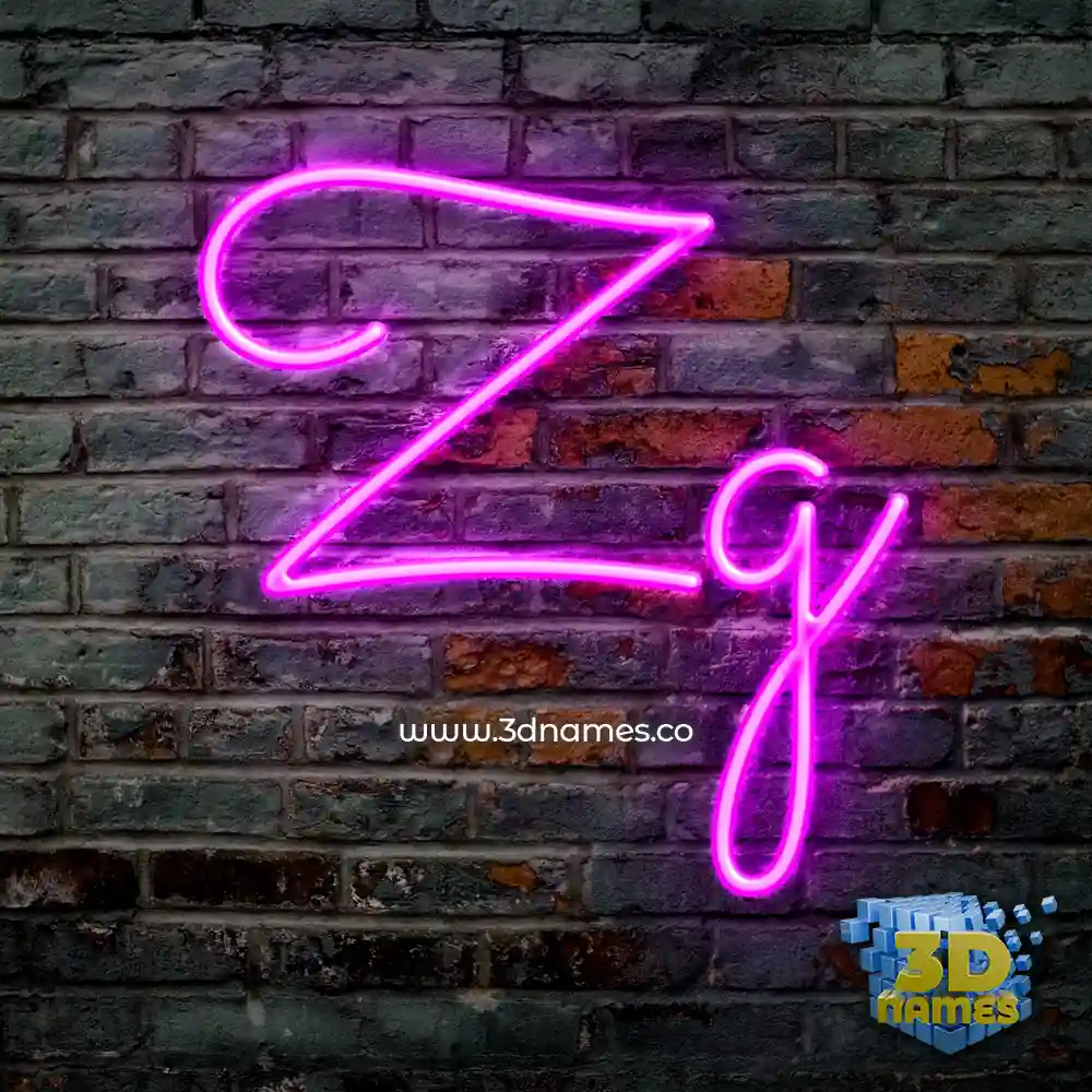 zg in Pink Neon style - 3D name wallpaper