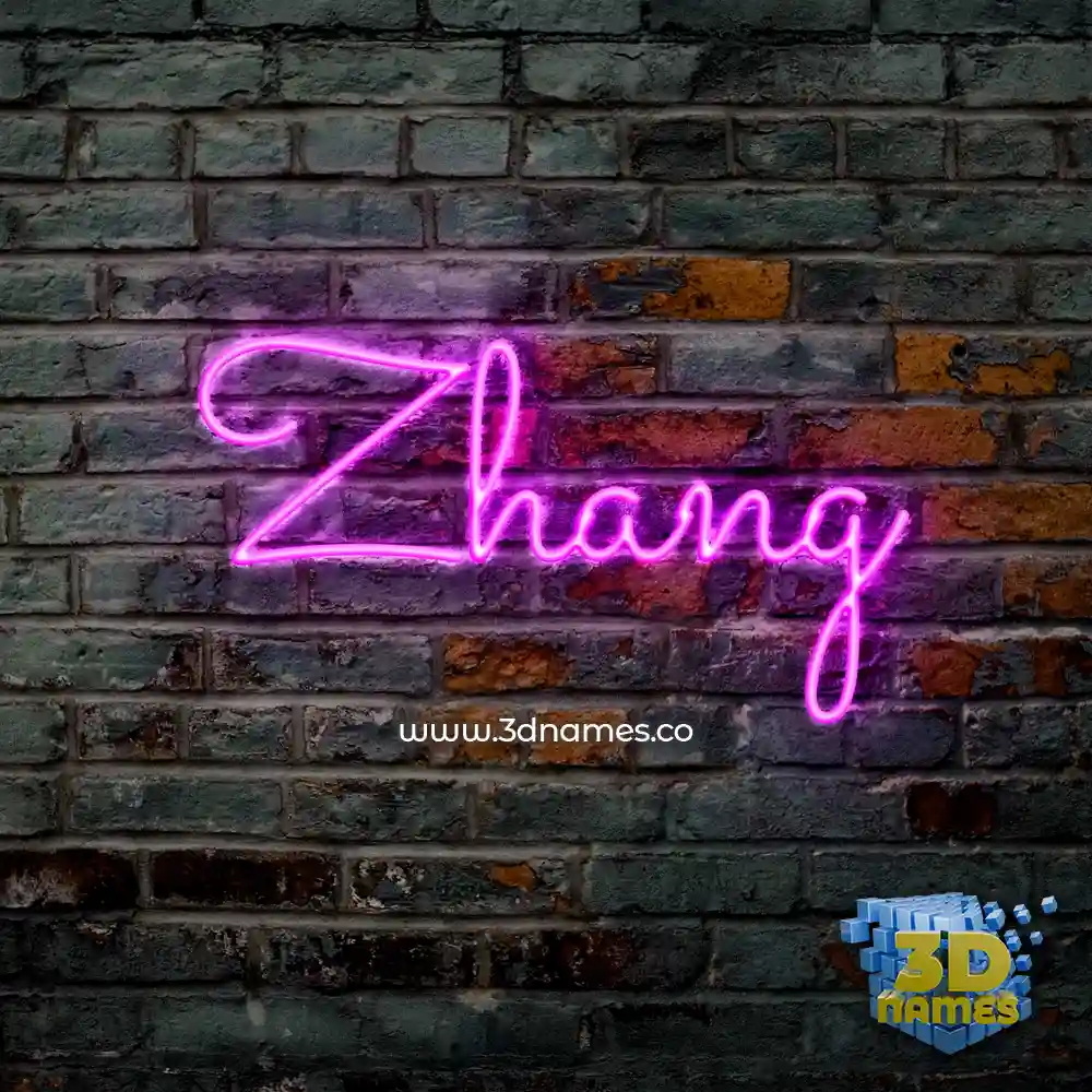 zhang in Pink Neon style - 3D name wallpaper