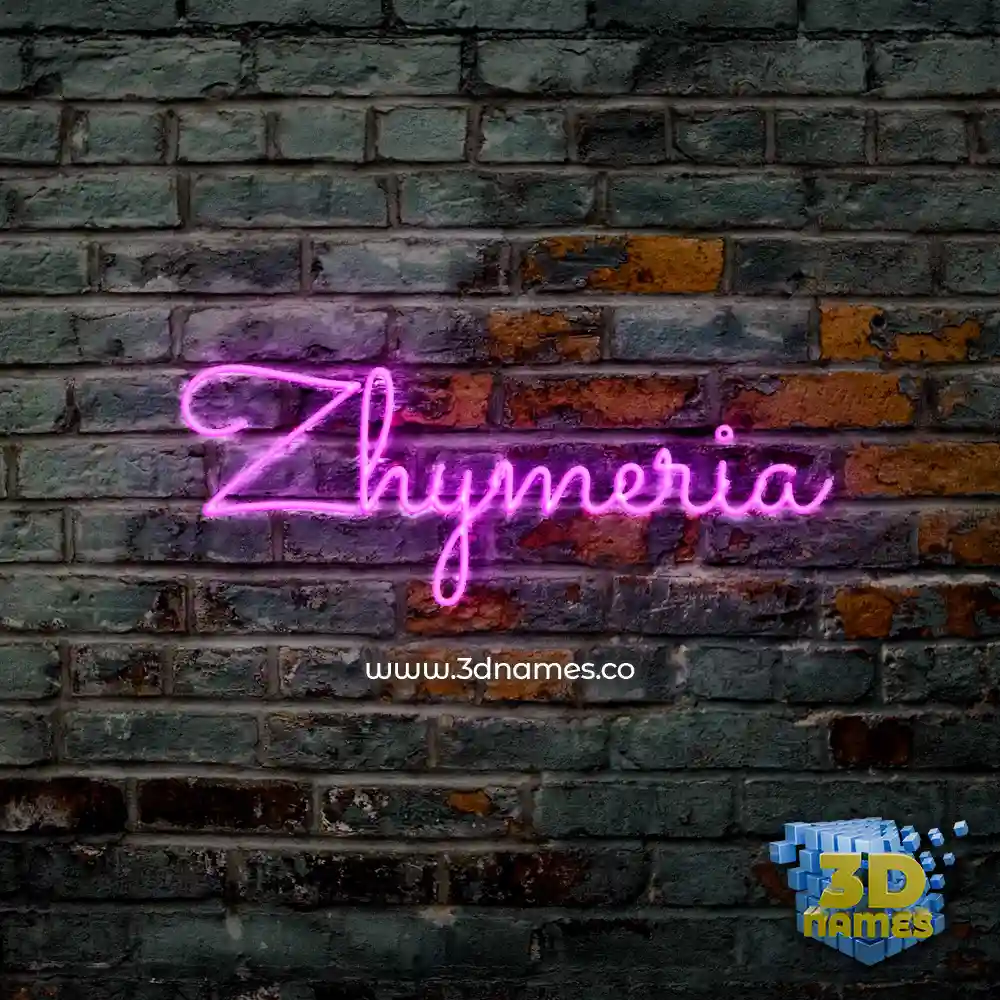 zhymeria in Pink Neon style - 3D name wallpaper