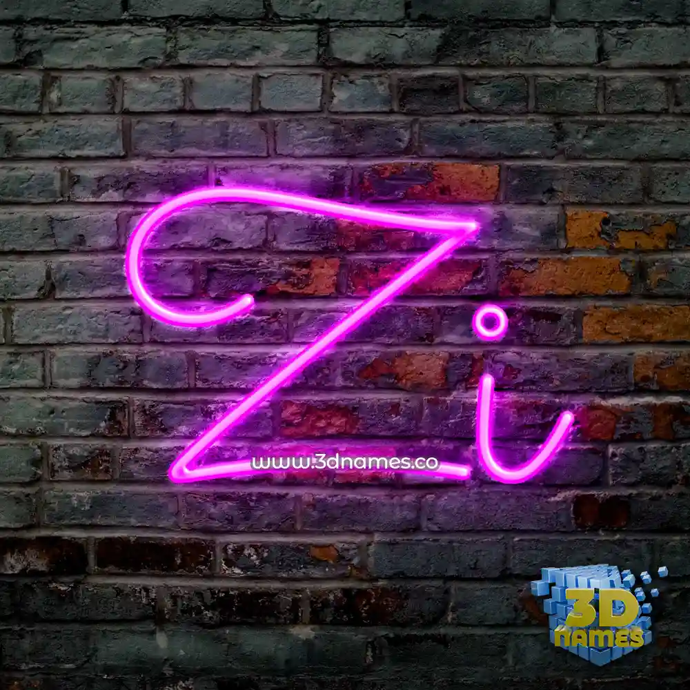 zi in Pink Neon style - 3D name wallpaper