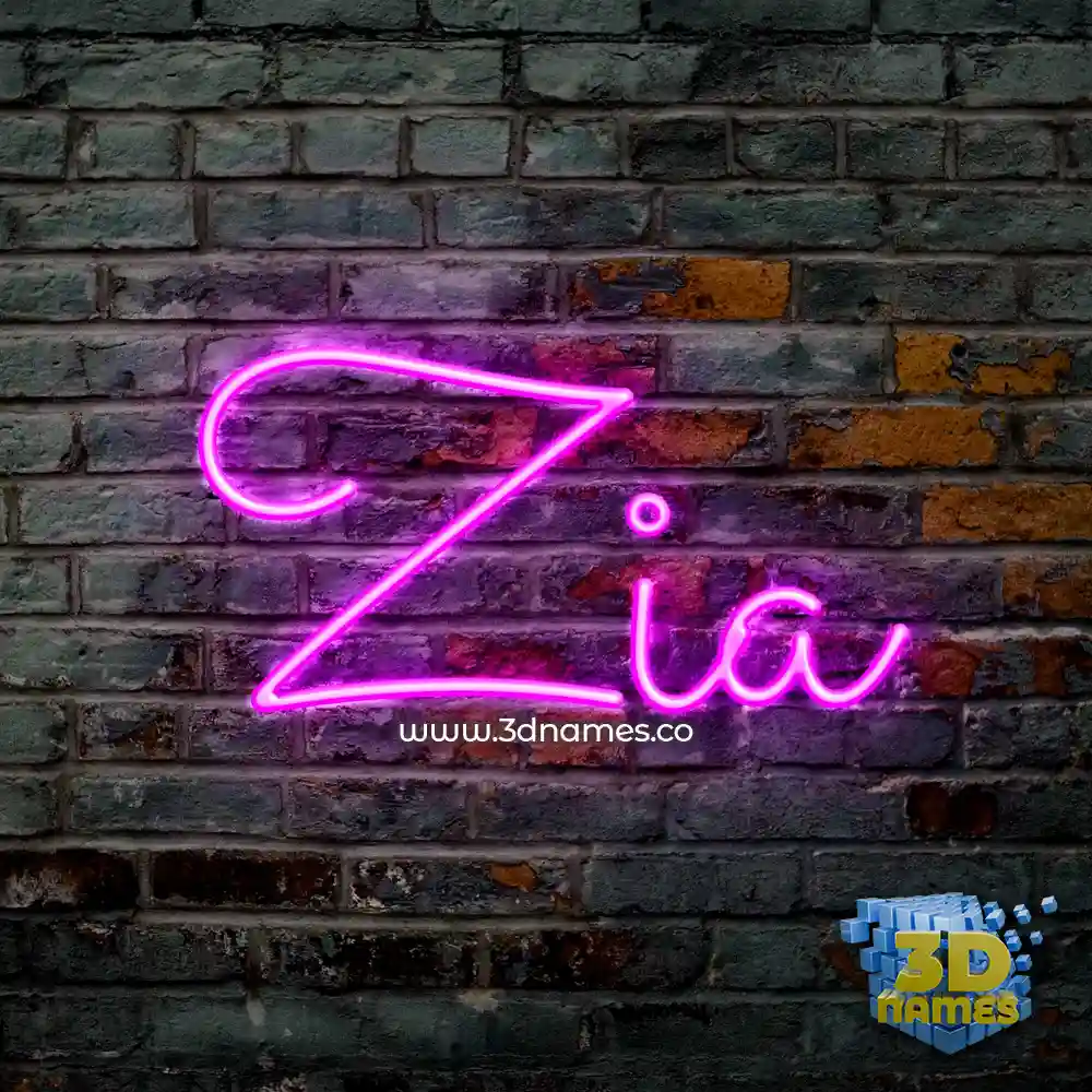 zia in Pink Neon style - 3D name wallpaper