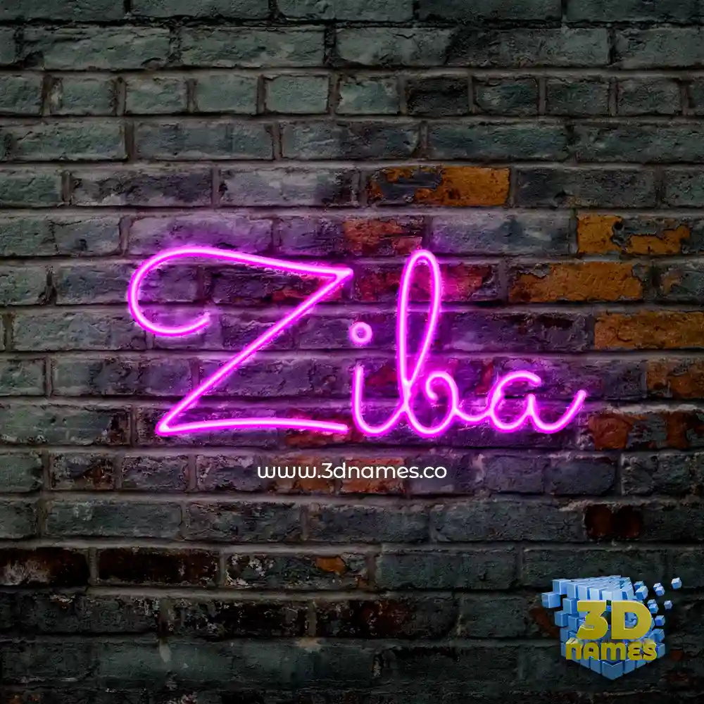 ziba in Pink Neon style - 3D name wallpaper