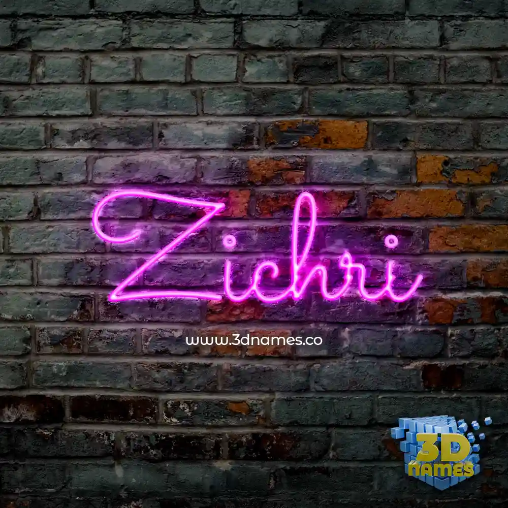 zichri in Pink Neon style - 3D name wallpaper