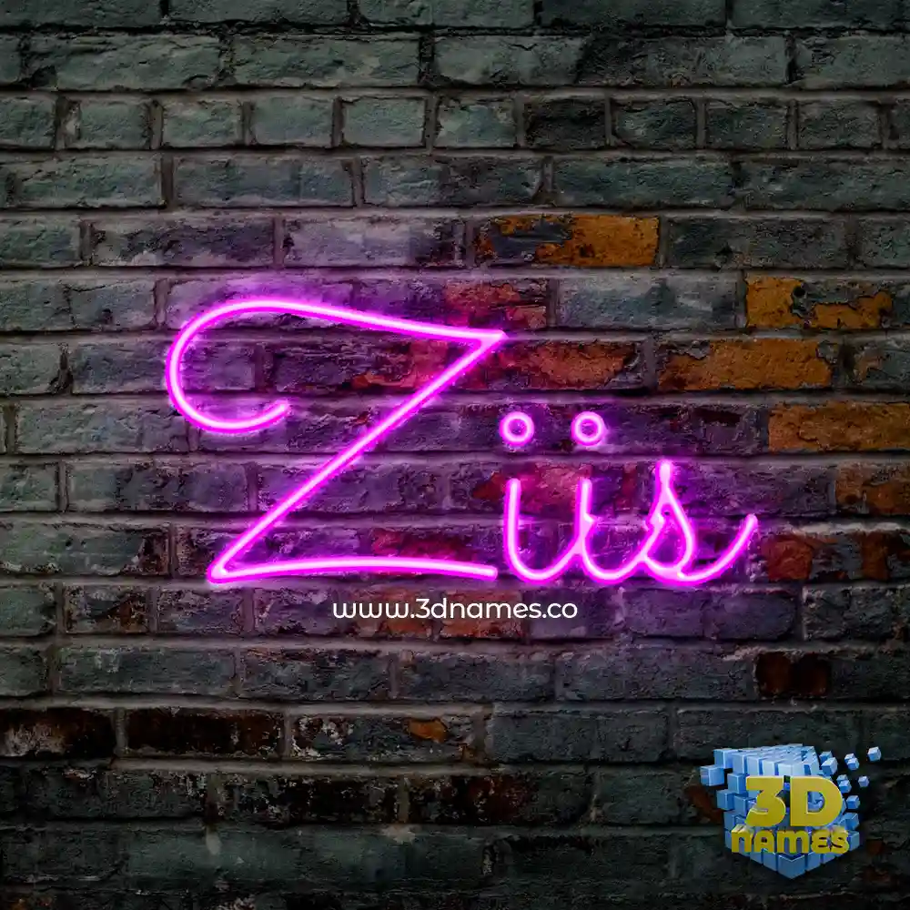 ziis in Pink Neon style - 3D name wallpaper