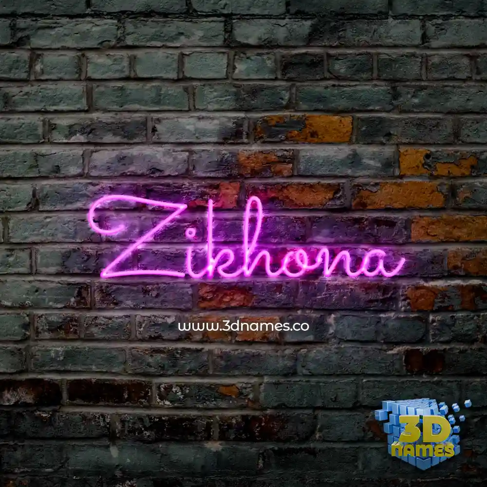 zikhona in Pink Neon style - 3D name wallpaper