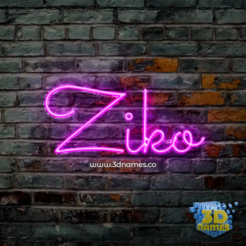 ziko in Pink Neon style - 3D name wallpaper