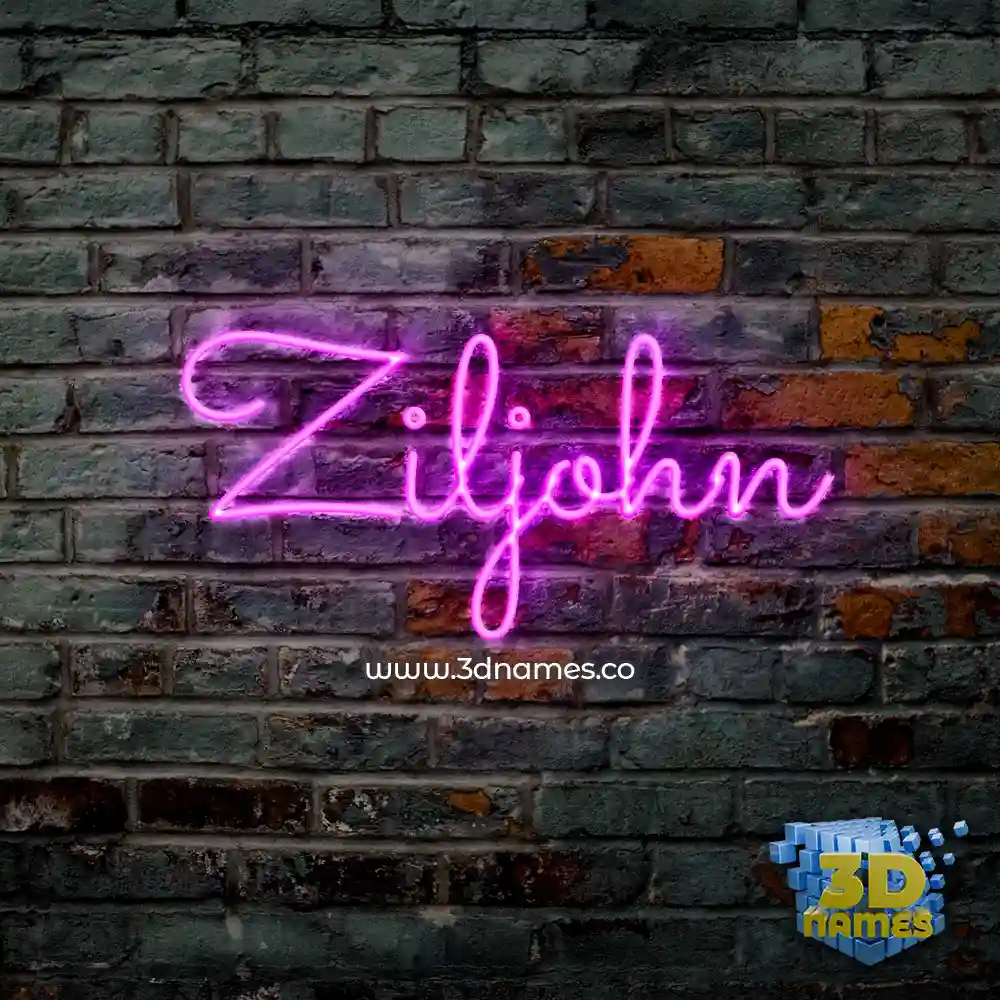 ziljohn in Pink Neon style - 3D name wallpaper