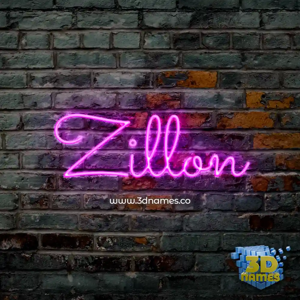 zillon in Pink Neon style - 3D name wallpaper