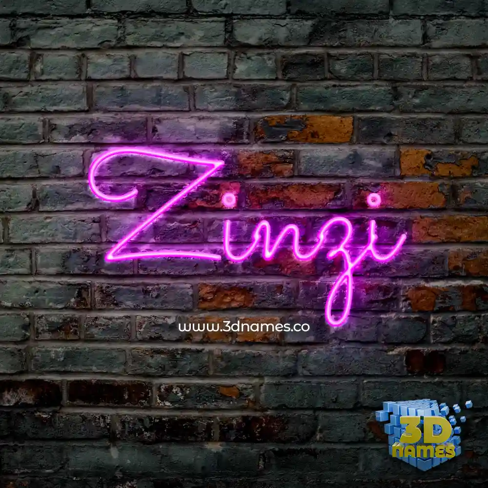 zinzi in Pink Neon style - 3D name wallpaper