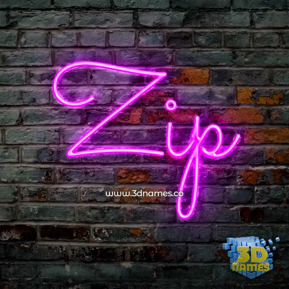 zip in Pink Neon style - 3D name wallpaper