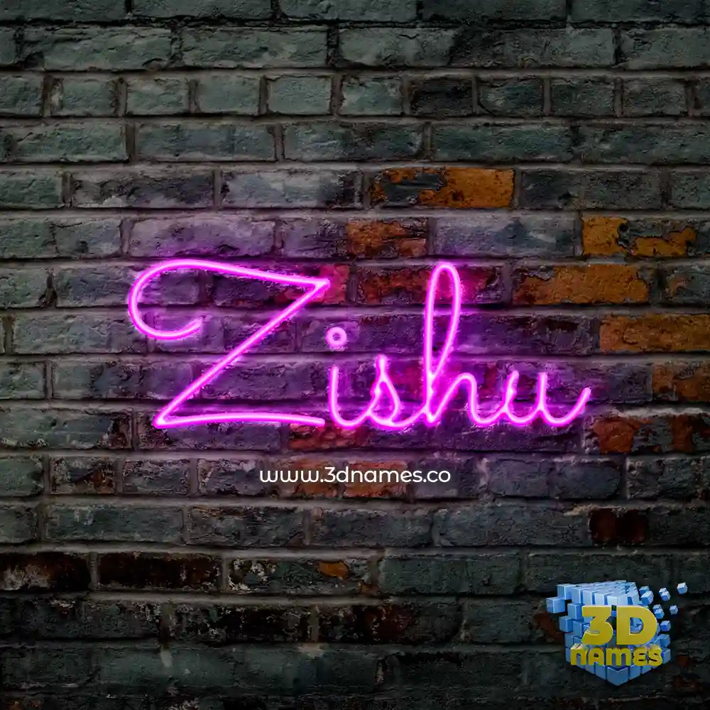 zishu in Pink Neon style - 3D name wallpaper