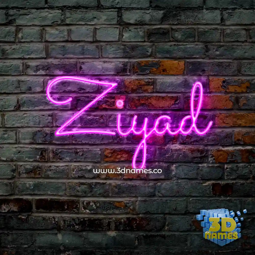 ziyad in Pink Neon style - 3D name wallpaper