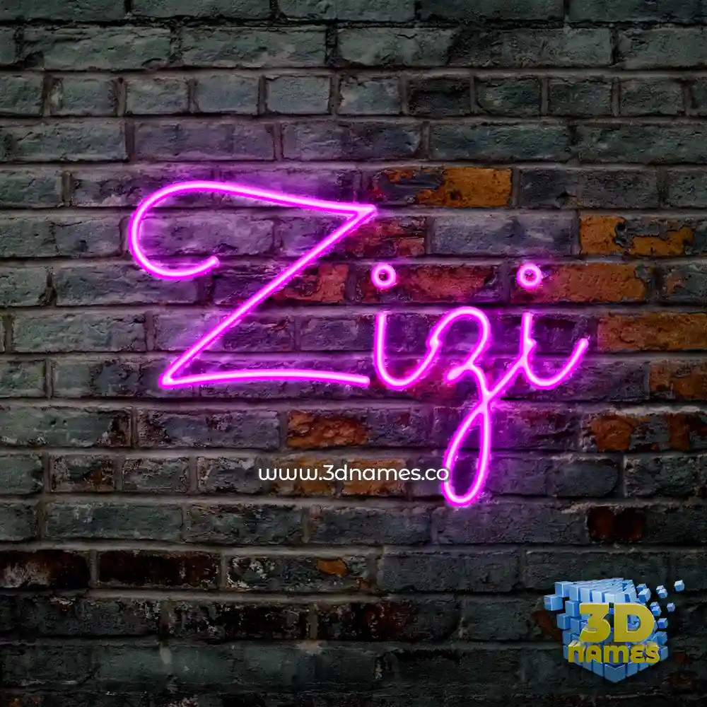 zizi in Pink Neon style - 3D name wallpaper