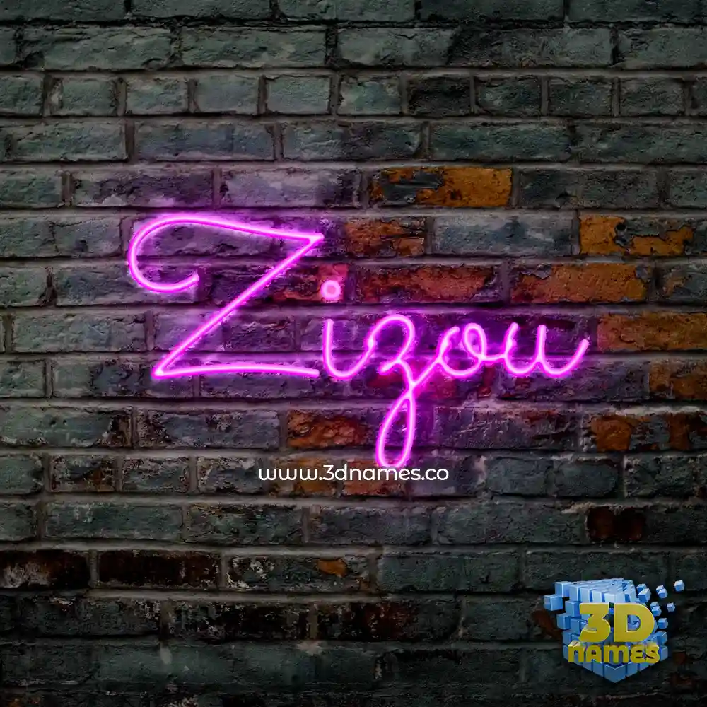 zizou in Pink Neon style - 3D name wallpaper