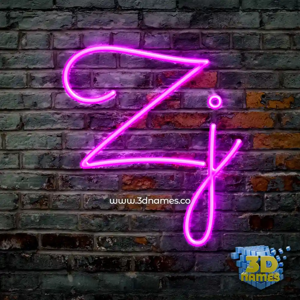zj in Pink Neon style - 3D name wallpaper