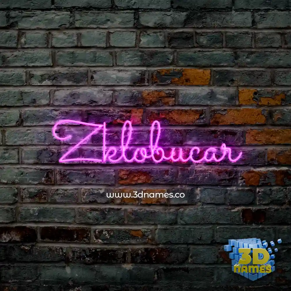 zklobucar in Pink Neon style - 3D name wallpaper