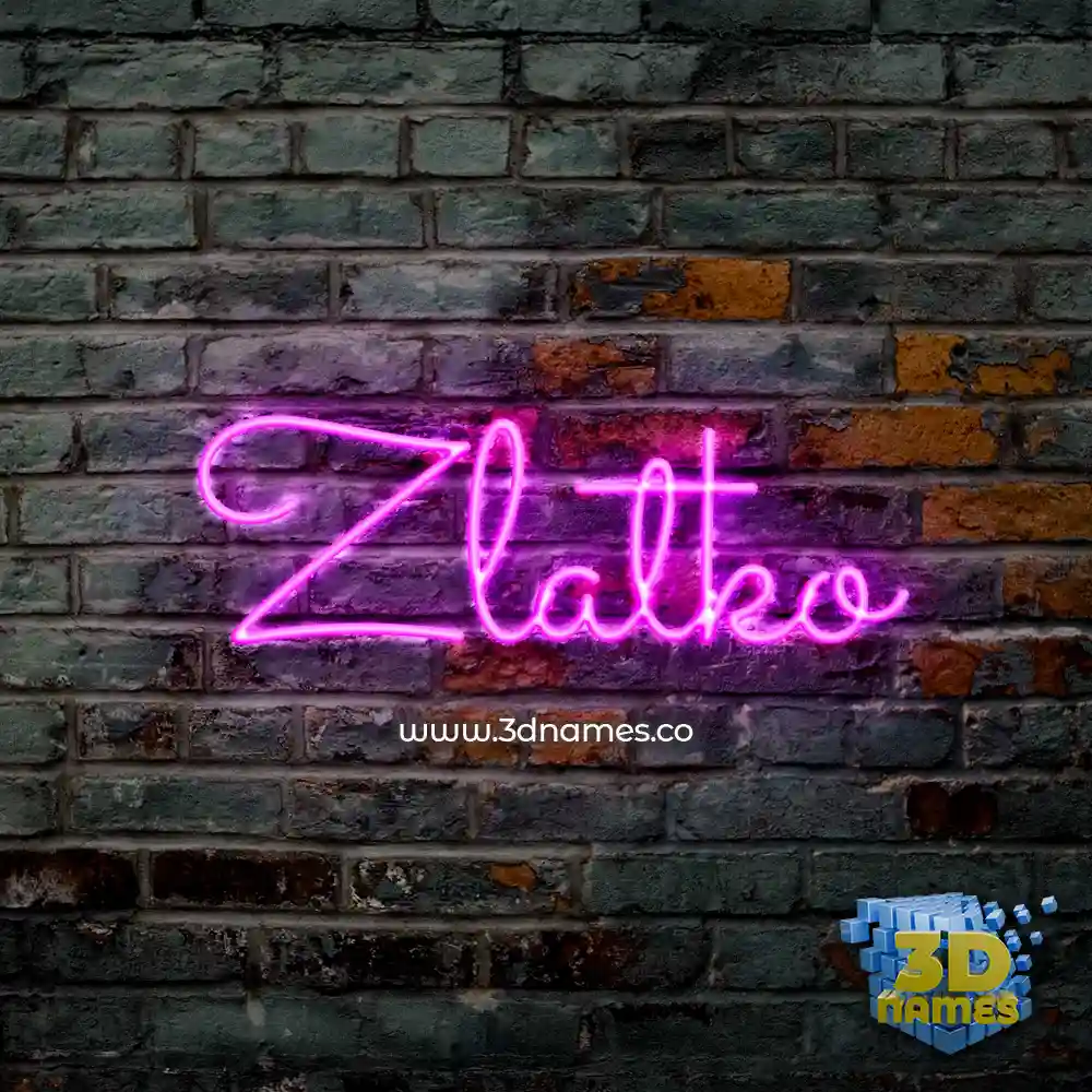 zlatko in Pink Neon style - 3D name wallpaper