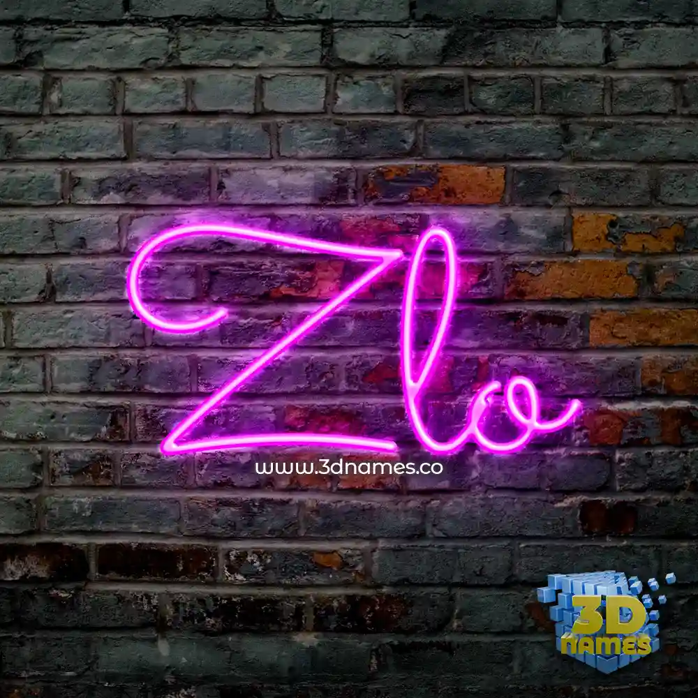 zlo in Pink Neon style - 3D name wallpaper