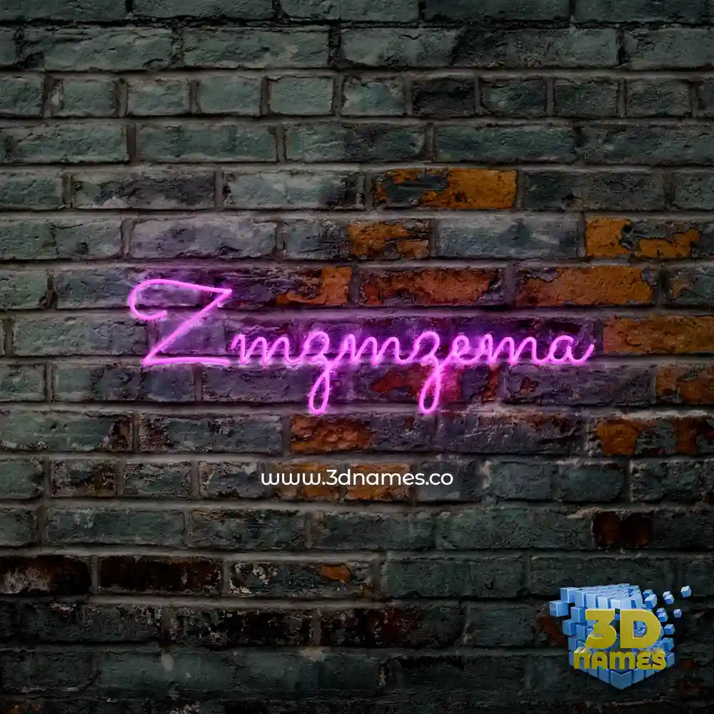 zmzmzema in Pink Neon style - 3D name wallpaper
