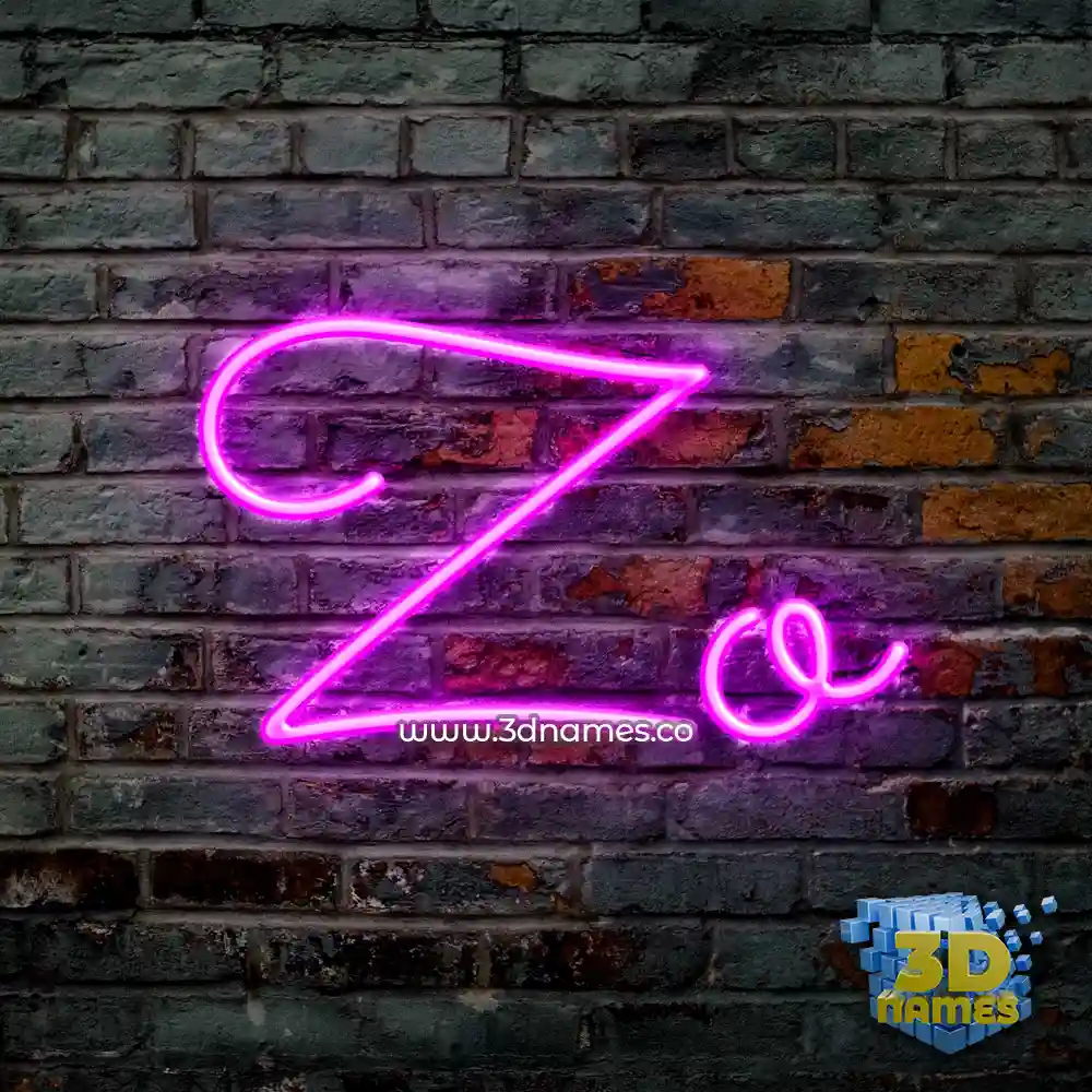 zo in Pink Neon style - 3D name wallpaper