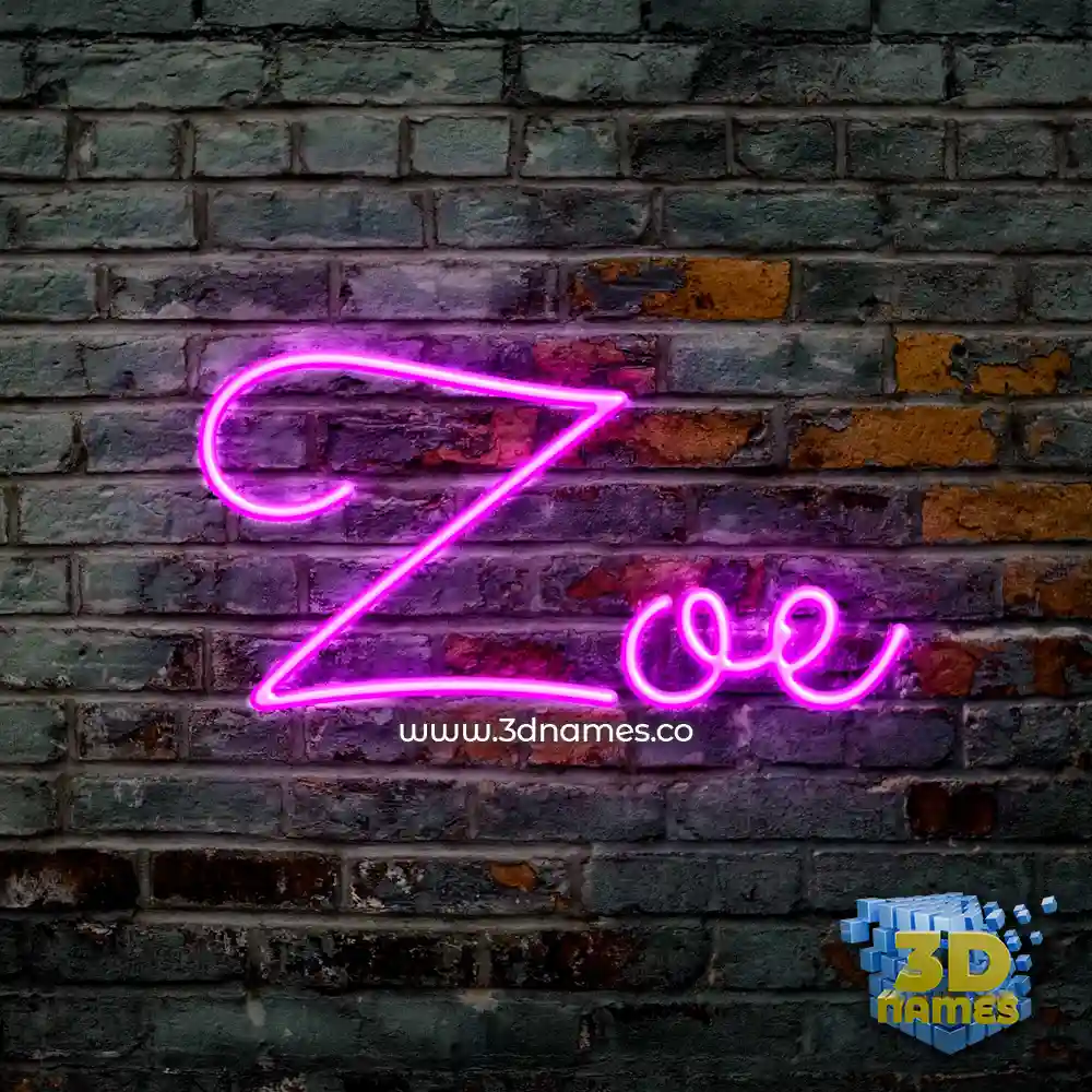 zoe in Pink Neon style - 3D name wallpaper