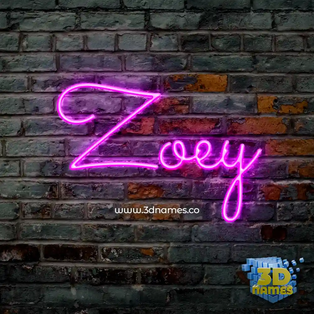 zoey in Pink Neon style - 3D name wallpaper