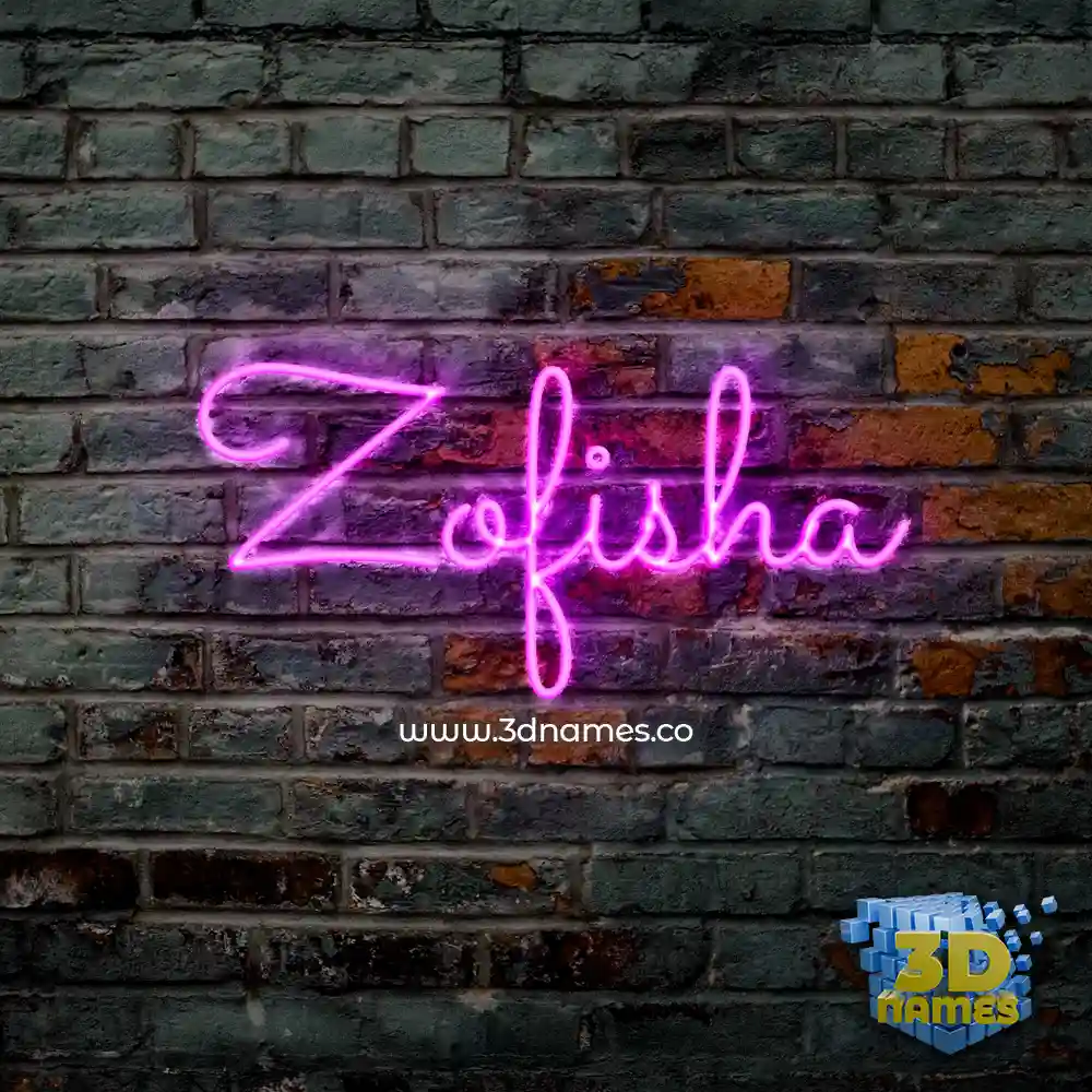 zofisha in Pink Neon style - 3D name wallpaper