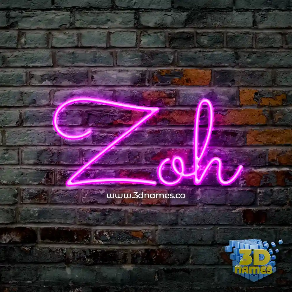 zoh in Pink Neon style - 3D name wallpaper
