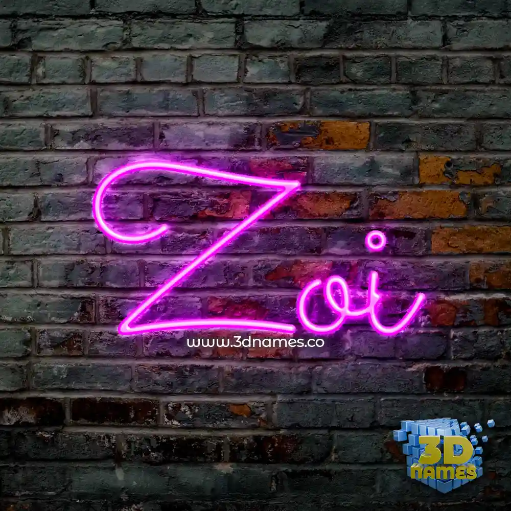 zoi in Pink Neon style - 3D name wallpaper