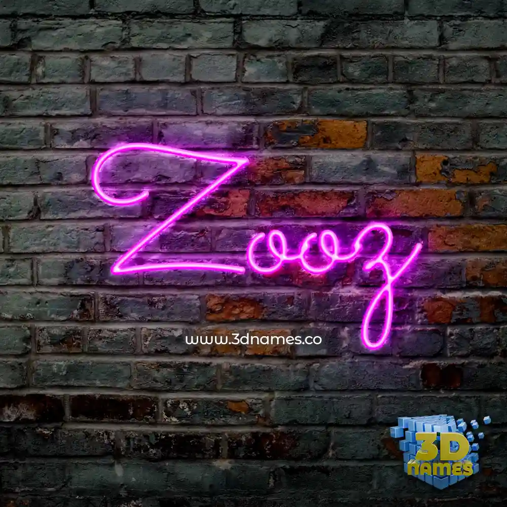 zooz in Pink Neon style - 3D name wallpaper