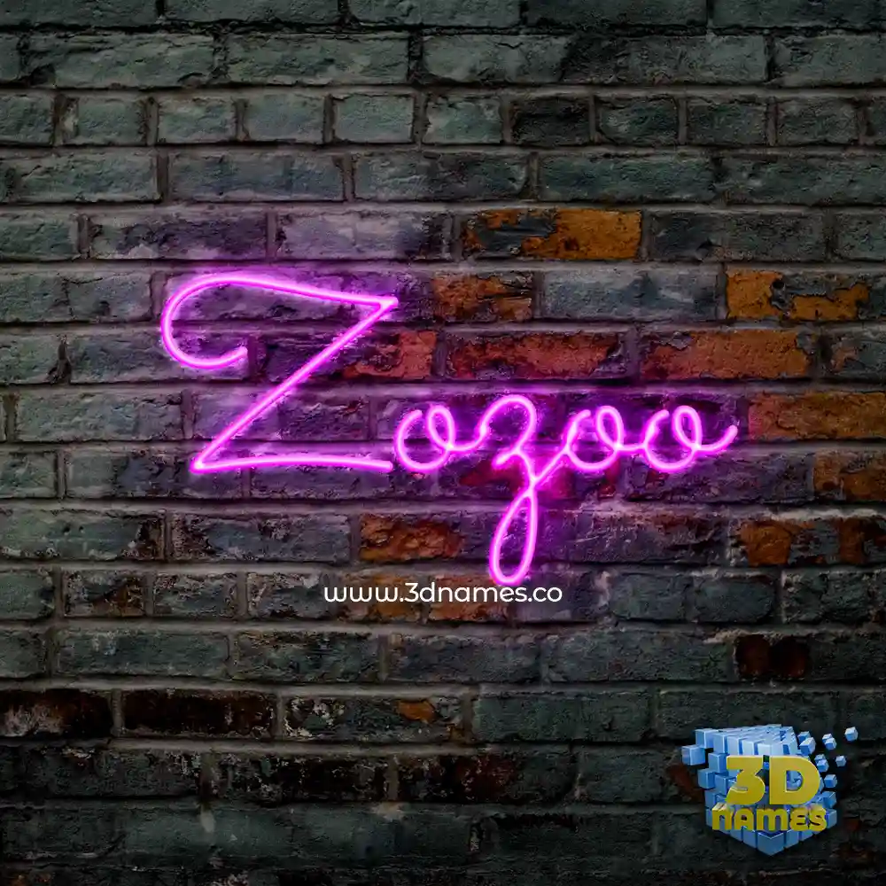 zozoo in Pink Neon style - 3D name wallpaper