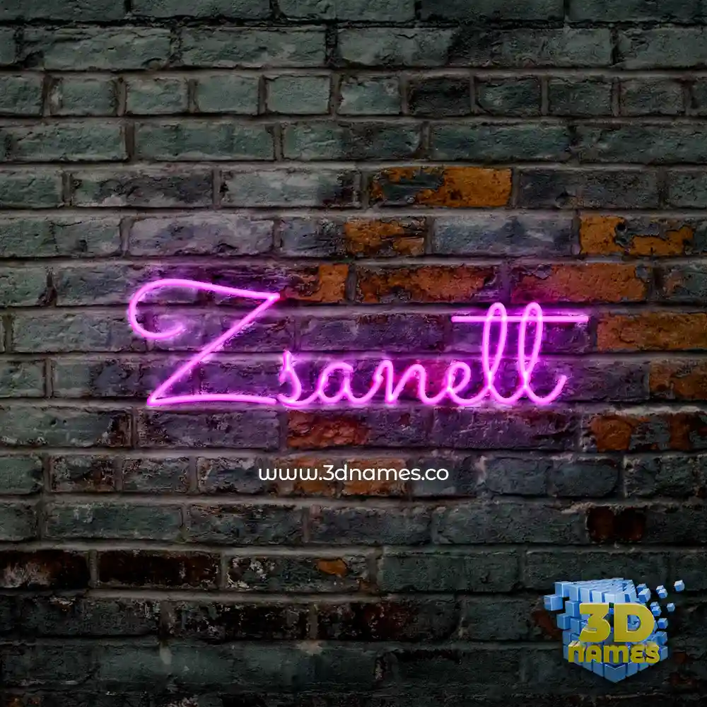 zsanett in Pink Neon style - 3D name wallpaper