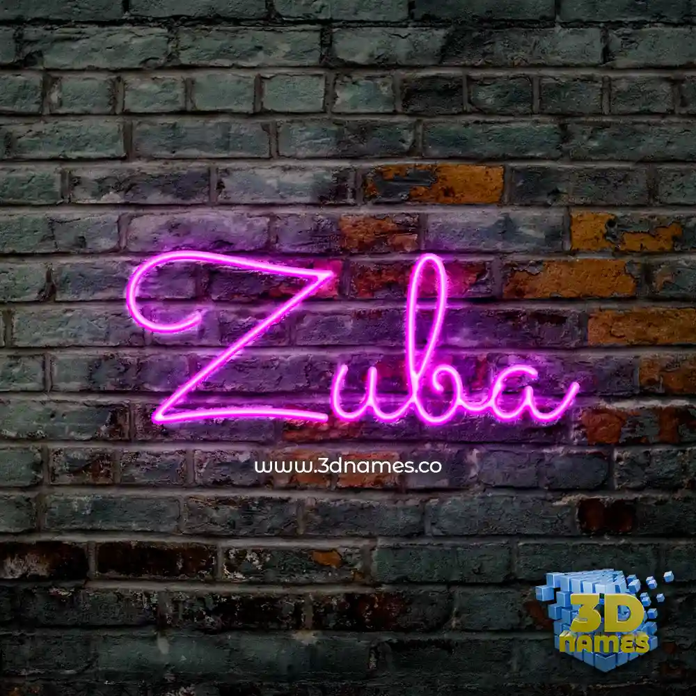 zuba in Pink Neon style - 3D name wallpaper