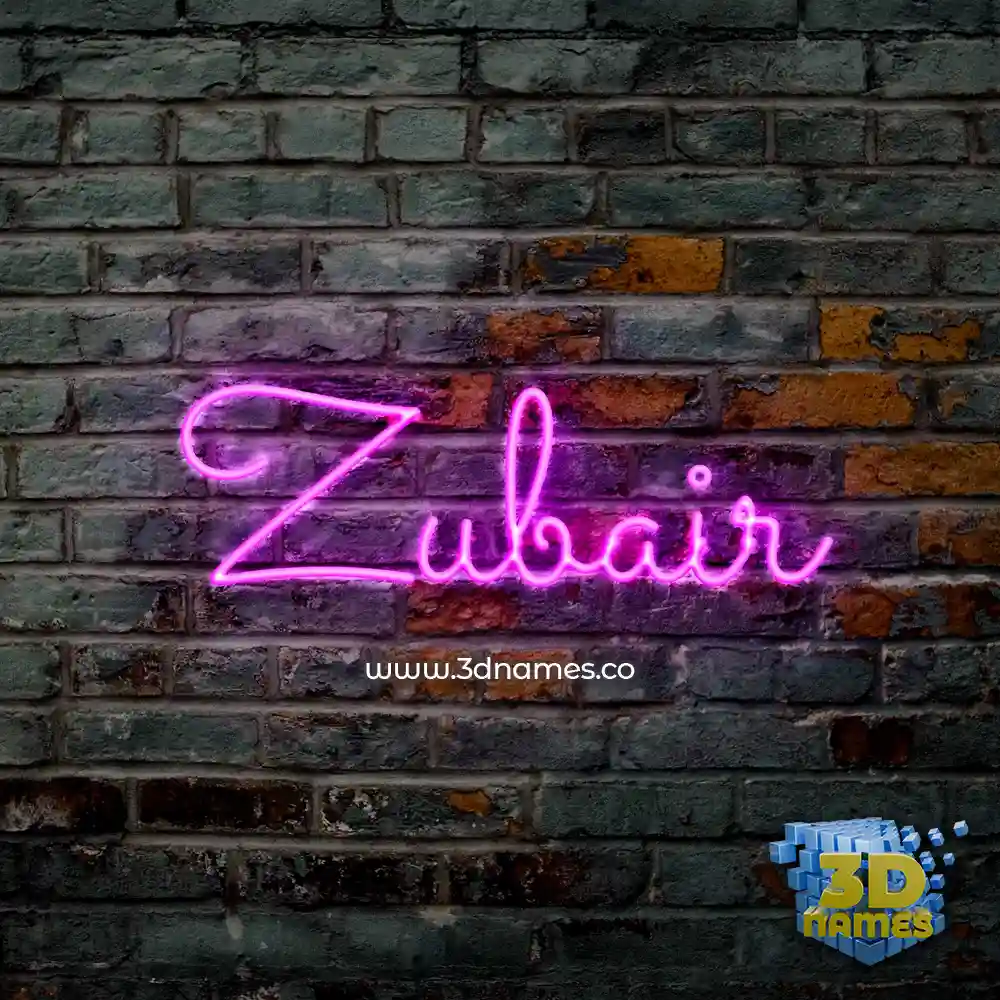 zubair in Pink Neon style - 3D name wallpaper