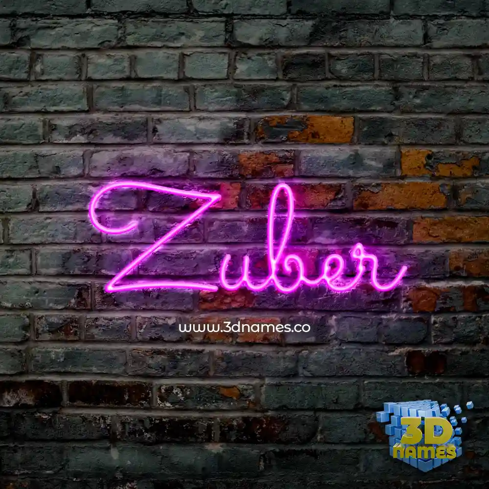 zuber in Pink Neon style - 3D name wallpaper