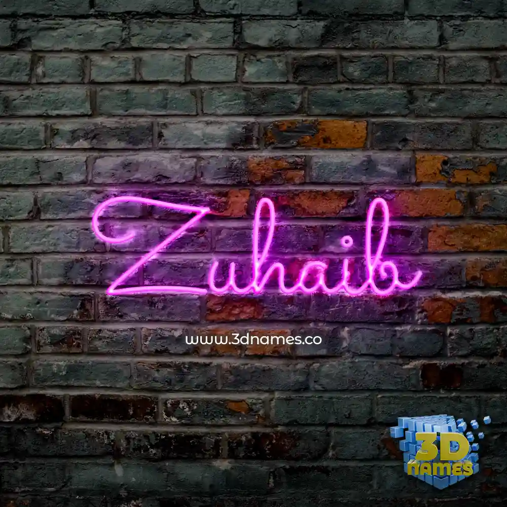 zuhaib in Pink Neon style - 3D name wallpaper