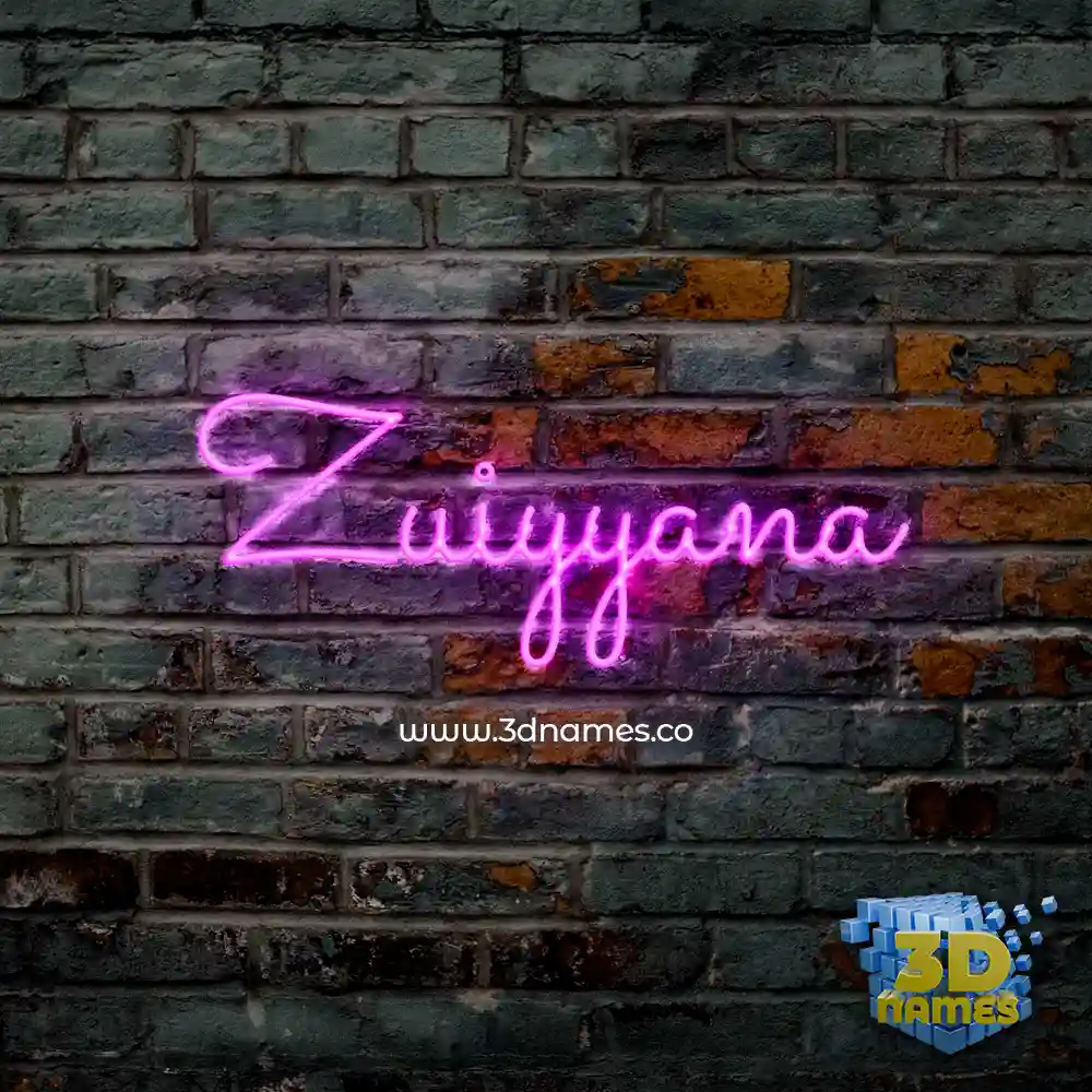 zuiyyana in Pink Neon style - 3D name wallpaper
