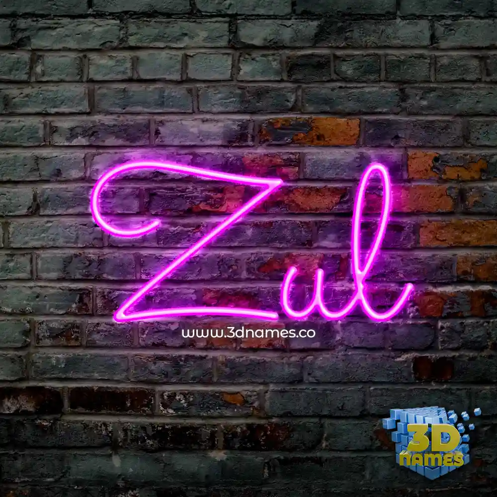 zul in Pink Neon style - 3D name wallpaper