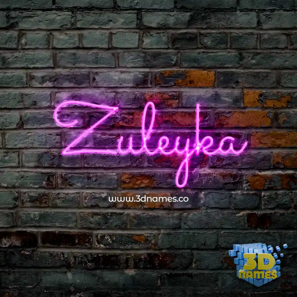 zuleyka in Pink Neon style - 3D name wallpaper
