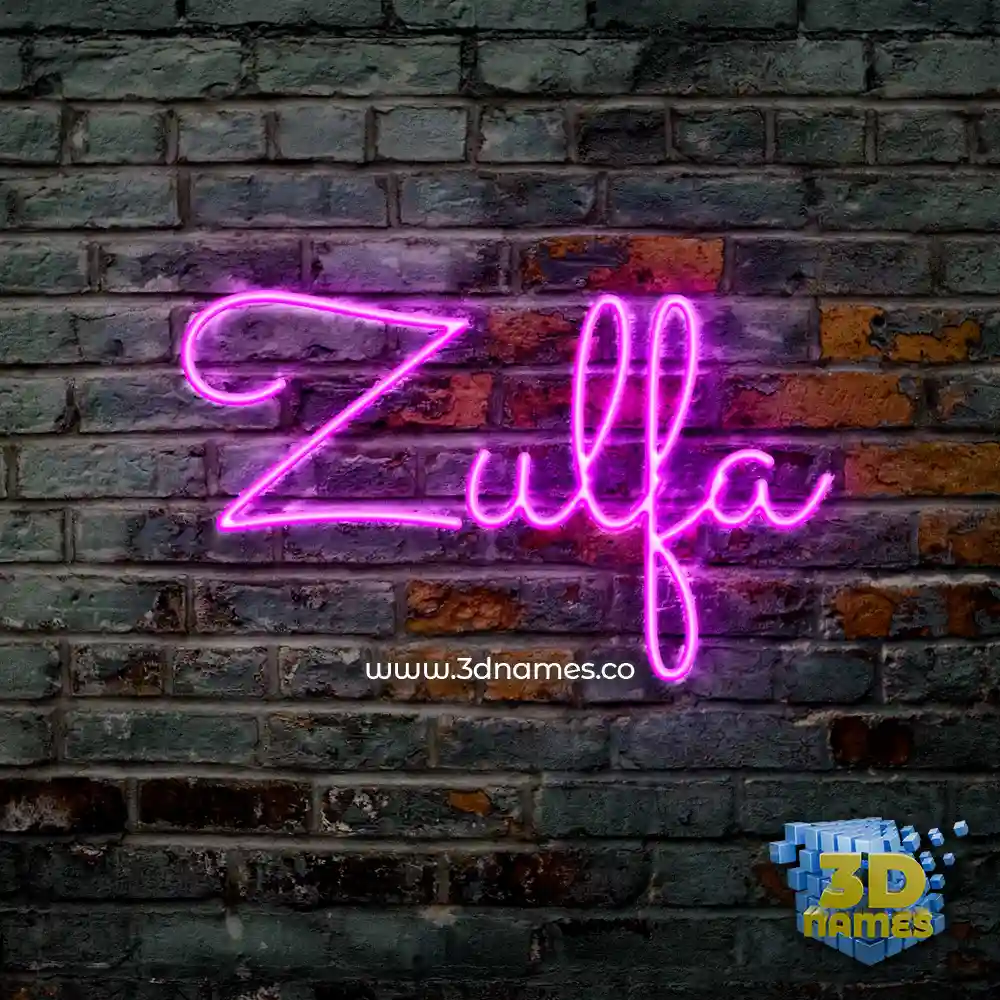 zulfa in Pink Neon style - 3D name wallpaper