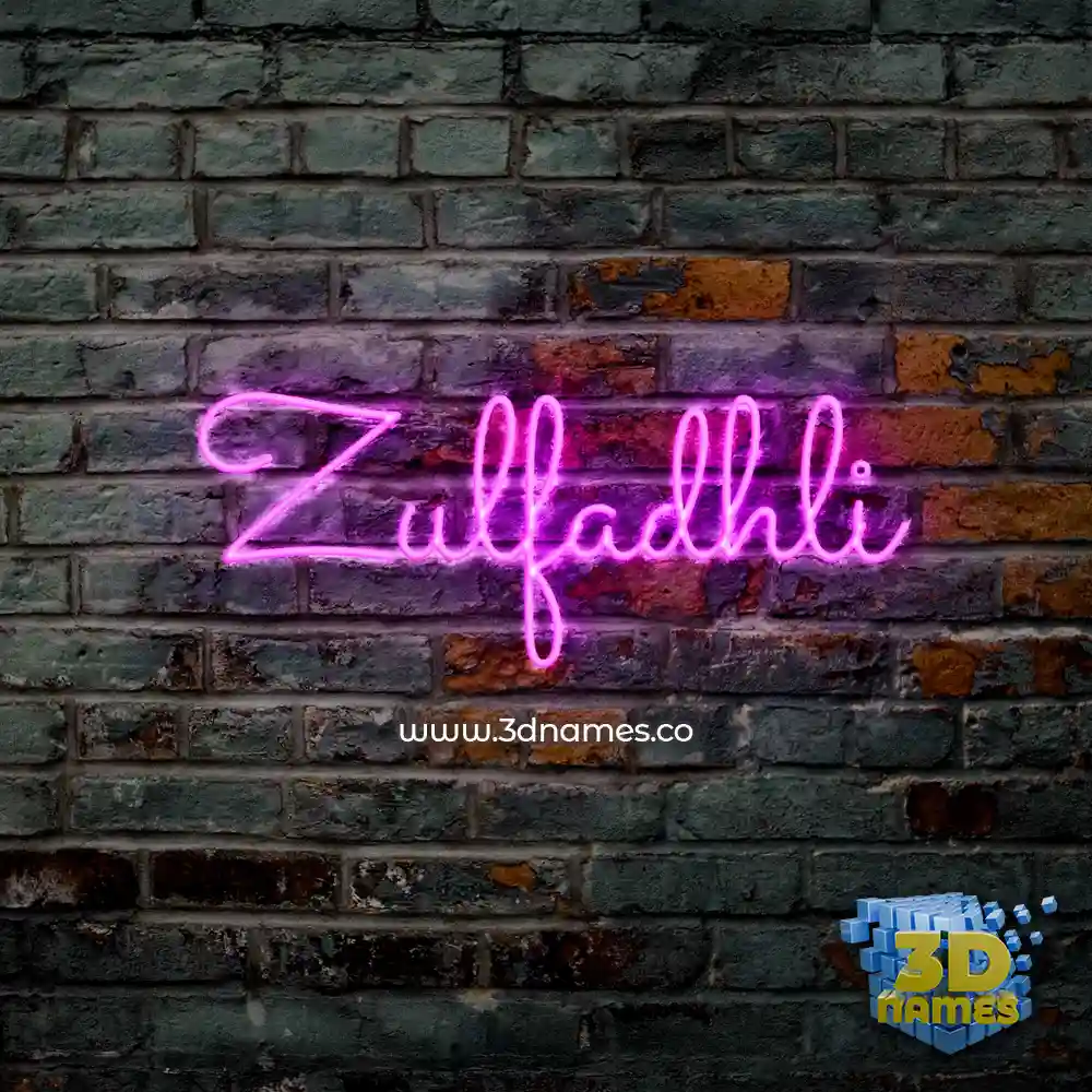 zulfadhli in Pink Neon style - 3D name wallpaper
