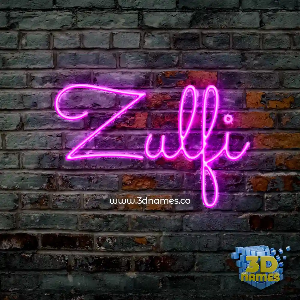zulfi in Pink Neon style - 3D name wallpaper