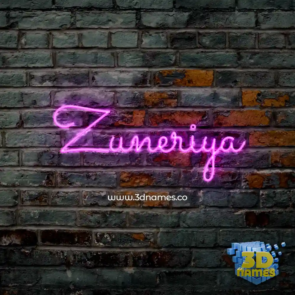 zuneriya in Pink Neon style - 3D name wallpaper